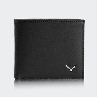 Bologna Men’s Leather Bifold Wallet with Coin Pocket – Mapi Edition, Black & Beige - Mapi