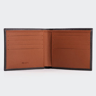 Bologna Men’s Leather Bifold Wallet with Coin Pocket – Mapi Edition, Brown & Tan - Mapi