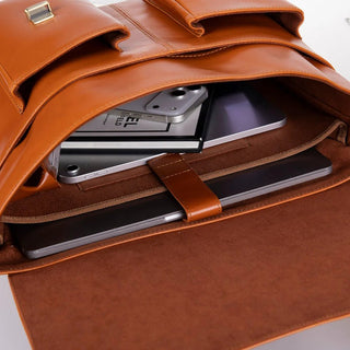 Bradford Satchel & Briefcase 17", Burnished Tan - BlackBrook Case