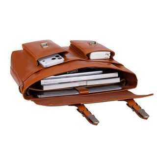 Bradford Satchel & Briefcase 17", Burnished Tan - BlackBrook Case
