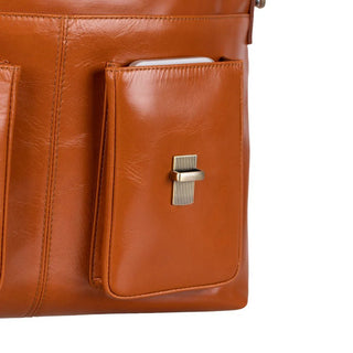 Bradford Satchel & Briefcase 17", Burnished Tan - BlackBrook Case
