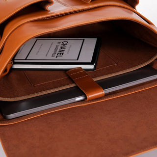 Bradford Satchel & Briefcase 17", Burnished Tan - BlackBrook Case