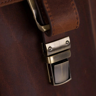 Bradford Satchel & Briefcase 17", Distressed Coffee - BlackBrook Case