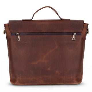 Bradford Satchel & Briefcase 17", Distressed Coffee - BlackBrook Case