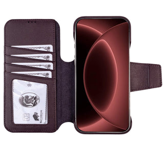 Burkley 2-in-1 Full-Grain Leather Detachable Wallet Case for iPhone 18 Pro Max, Burgundy - BlackBrook Case