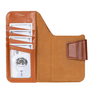 Burkley Classic Leather 2 in 1 Wallet Case - iPhone 17 Pro, Burnished Tan - BlackBrook Case