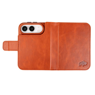 Burkley Detachable Wallet Case for iPhone Duo, Burnished Tan - BlackBrook Case
