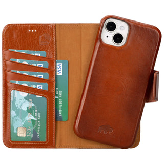 Burkley iPhone 14 Plus Wallet Case, Burnished Tan - BlackBrook Case