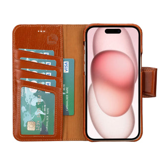 Burkley iPhone 14 Plus Wallet Case, Burnished Tan - BlackBrook Case