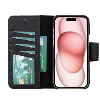 Burkley iPhone 14 Plus Wallet Case, Pebble Black - BlackBrook Case