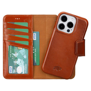 Burkley iPhone 14 Pro Max Wallet Case, Burnished Tan - BlackBrook Case