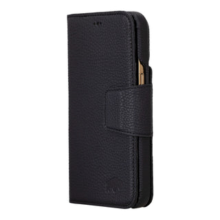 Burkley iPhone 14 Pro Max Wallet Case, Pebble Black - BlackBrook Case