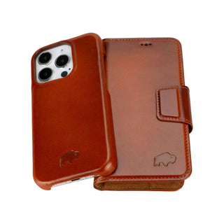 Burkley iPhone 14 Pro Wallet Case, Burnished Tan - BlackBrook Case