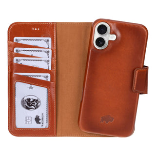 Burkley iPhone 16 Plus Wallet Case, Burnished Tan - BlackBrook Case