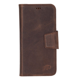 Burkley iPhone 16 Plus Wallet Case, Distressed Coffee - BlackBrook Case