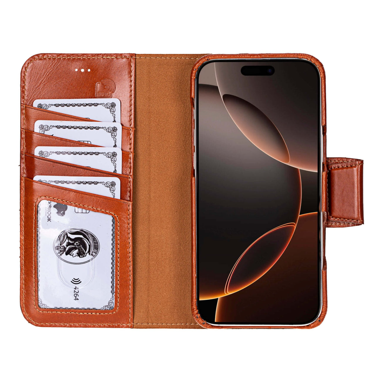 Premium Leather Wallet Cases with Card Holder for iPhone 16 ...