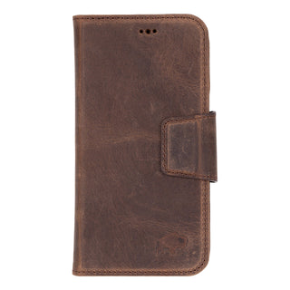 Burkley iPhone 16 Pro Wallet Case, Distressed Coffee - BlackBrook Case