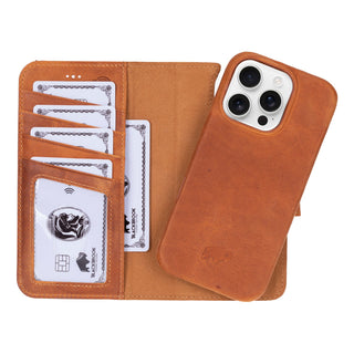 Burkley iPhone 16 Pro Wallet Case, Golden Brown - BlackBrook Case