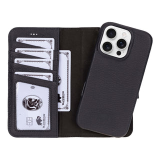 Burkley iPhone 16 Pro Wallet Case, Pebble Black - BlackBrook Case