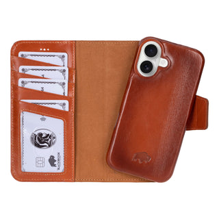 Burkley iPhone 16 Wallet Case, Burnished Tan - BlackBrook Case