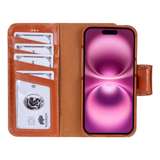 Burkley iPhone 16 Wallet Case, Burnished Tan - BlackBrook Case