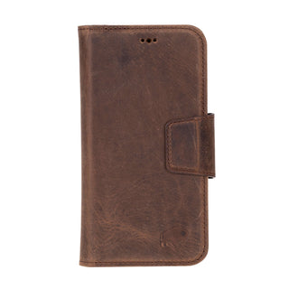 Burkley iPhone 16 Wallet Case, Distressed Coffee - BlackBrook Case