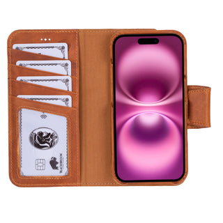 Burkley iPhone 16 Wallet Case, Golden Brown - BlackBrook Case