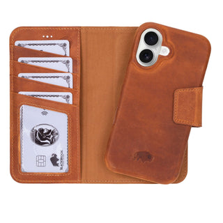 Burkley iPhone 16 Wallet Case, Golden Brown - BlackBrook Case