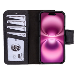 Burkley iPhone 16 Wallet Case, Pebble Black - BlackBrook Case