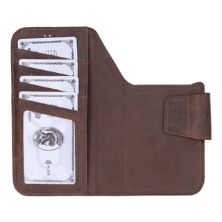 Burkley Leather 2 in 1 Wallet Case - iPhone 17, Distressed Coffee - BlackBrook Case