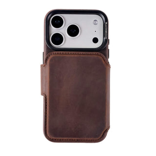 Burkley Leather 2 in 1 Wallet Case - iPhone 17 Pro, Distressed Coffee - BlackBrook Case