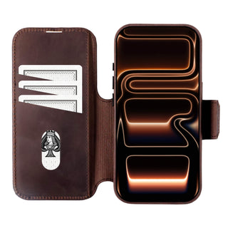 Burkley Leather 2 in 1 Wallet Case - iPhone 17 Pro, Distressed Coffee - BlackBrook Case
