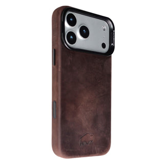 Burkley Leather 2 in 1 Wallet Case - iPhone 17 Pro, Distressed Coffee - BlackBrook Case