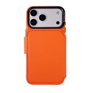 Burkley Leather 2 in 1 Wallet Case - iPhone 17 Pro Max, Pebble Orange - BlackBrook Case