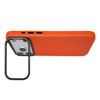 Burkley Leather 2 in 1 Wallet Case - iPhone 17 Pro Max, Pebble Orange - BlackBrook Case