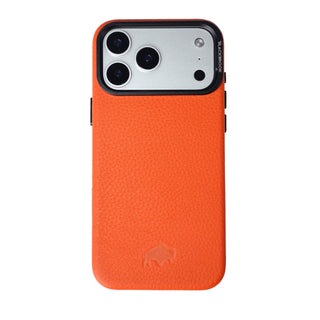Burkley Leather 2 in 1 Wallet Case - iPhone 17 Pro Max, Pebble Orange - BlackBrook Case