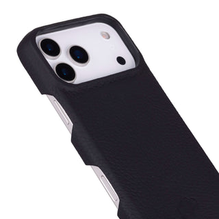 Burkley Leather 2 in 1 Wallet Case - iPhone 17 Pro, Pebble Black - BlackBrook Case