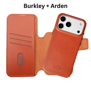 Burkley Leather MagSafe Wallet Only Case - iPhone 17 Pro, Burnished Tan - BlackBrook Case