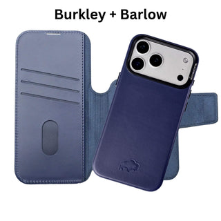 Burkley Leather MagSafe Wallet Only Case - iPhone 17 Pro, Deep Blue - BlackBrook Case