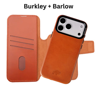 Burkley Leather MagSafe Wallet Only Case - iPhone 17 Pro Max, Burnished Tan - BlackBrook Case