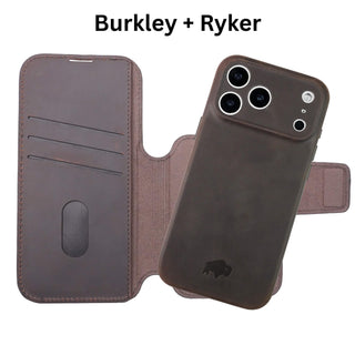 Burkley Leather MagSafe Wallet Only Case - iPhone 17 Pro Max, Distressed Coffee - BlackBrook Case