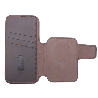 Burkley Leather MagSafe Wallet Only Case - iPhone 17 Pro Max, Distressed Coffee - BlackBrook Case