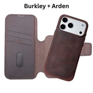 Burkley Leather MagSafe Wallet Only Case - iPhone 17 Pro Max, Distressed Coffee - BlackBrook Case