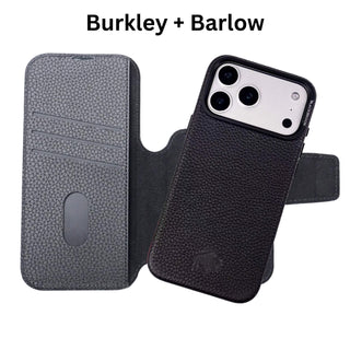 Burkley Leather MagSafe Wallet Only Case - iPhone 17 Pro, Pebble Black - BlackBrook Case