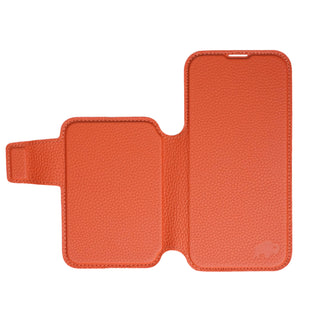 Burkley Leather MagSafe Wallet Only Case - iPhone 17 Pro, Pebble Orange - BlackBrook Case