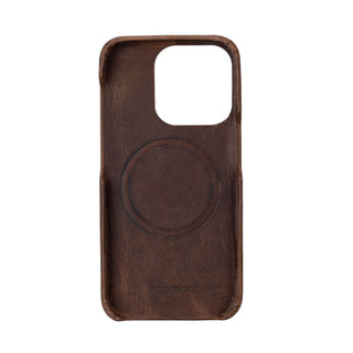 Burkley Leather Wallet Case - iPhone 15 Pro, Distressed Coffee - BlackBrook Case