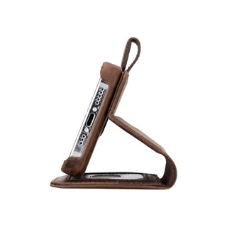 Burkley Leather Wallet Case - iPhone 15 Pro, Distressed Coffee - BlackBrook Case