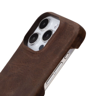 Burkley Leather Wallet Case - iPhone 15 Pro, Distressed Coffee - BlackBrook Case
