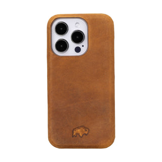 Burkley Leather Wallet Case - iPhone 15 Pro, Golden Brown - BlackBrook Case