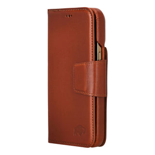 Burkley Leather Wallet Case - iPhone 15 Pro Max, Burnished Tan - BlackBrook Case